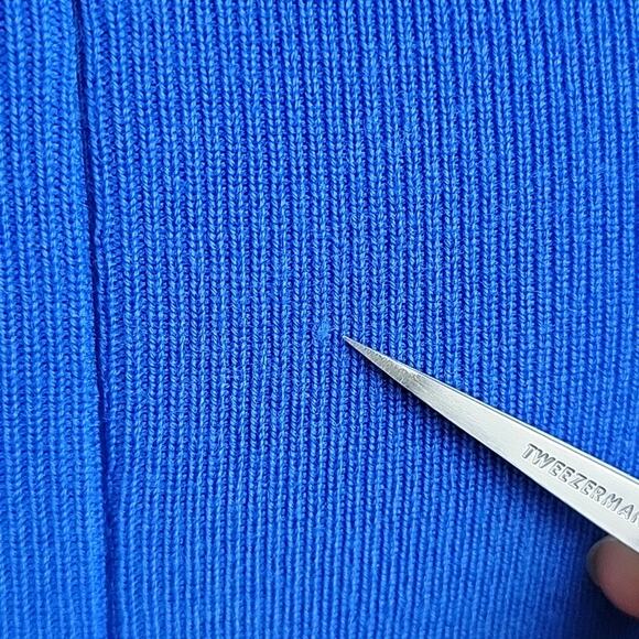 Anthropologie Girls From Savoy Blue Merino Wool Knit Pattern Tank Dress Women S - Picture 10 of 16